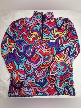 USA Palm Pullover 1/4 Zip Mock Neck Long Sleeve Practice Reversible Medium